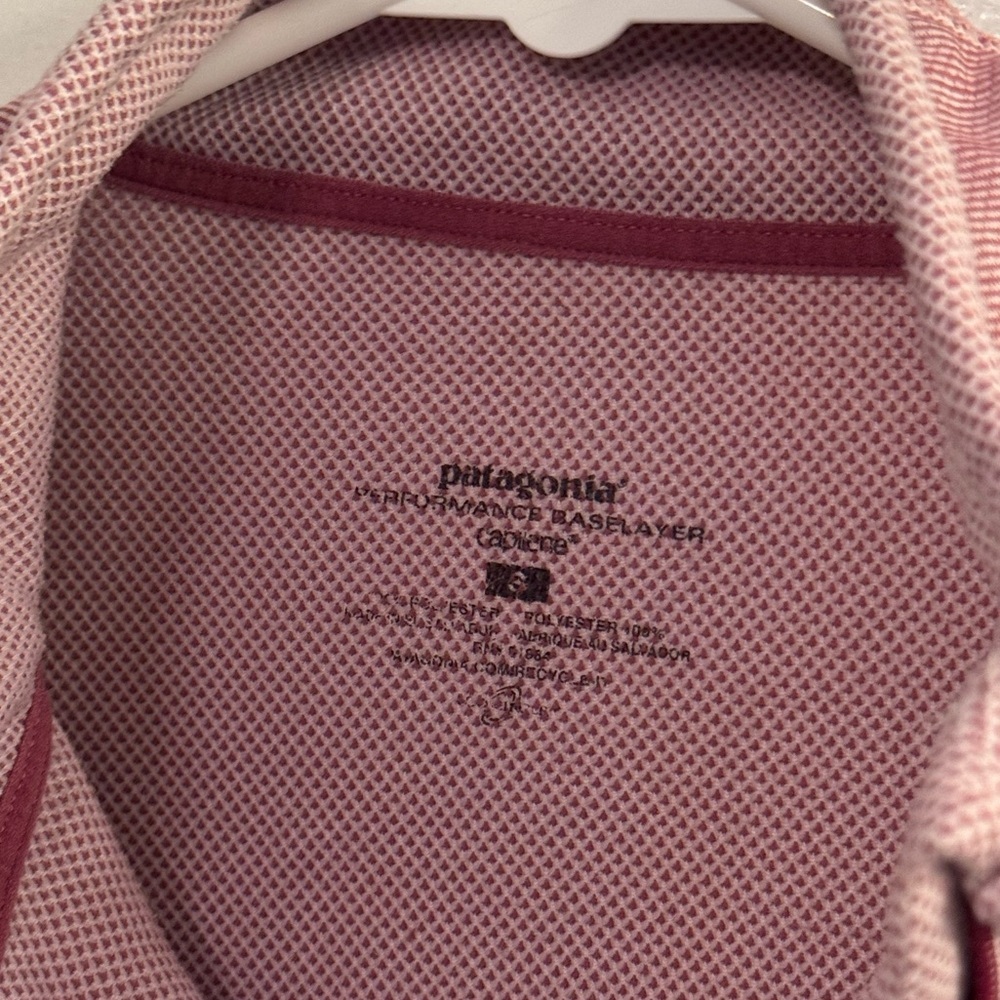 Patagonia Capilene Midweight Zip-Neck Heathered Dark Pink Plum Small - Picture 3 of 6
